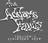 Addams Family title screen for GameBoy